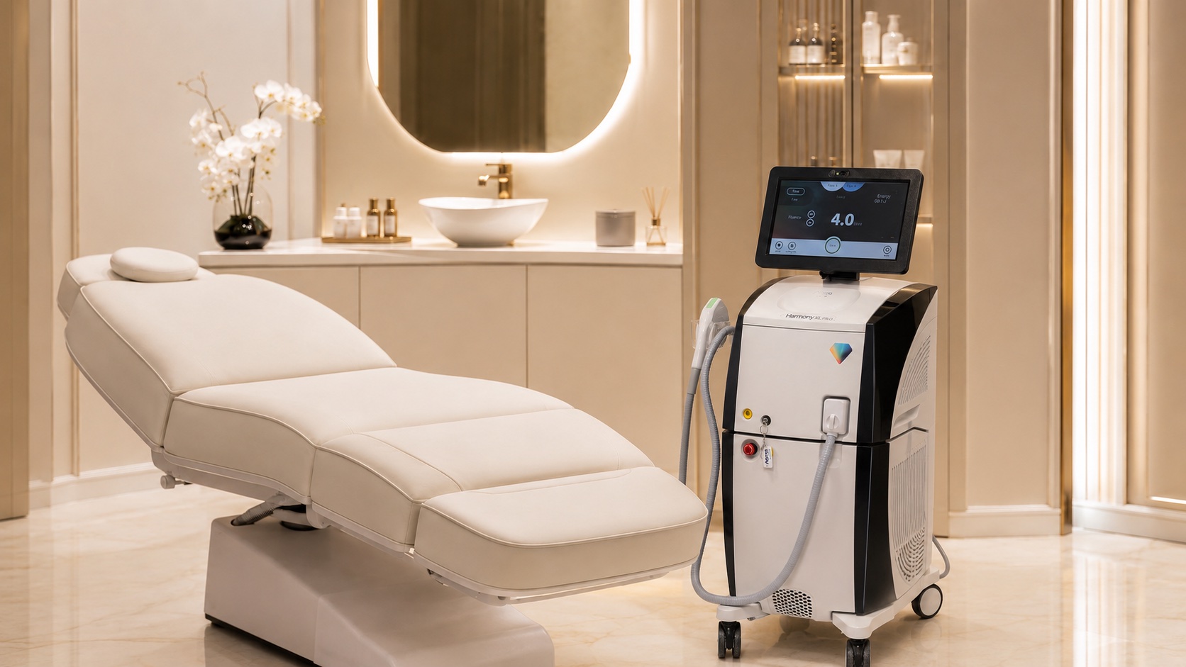 ClearChoice onychomycosis treatment — Alma Harmony XL Pro with ClearLift and Dye-VL modules