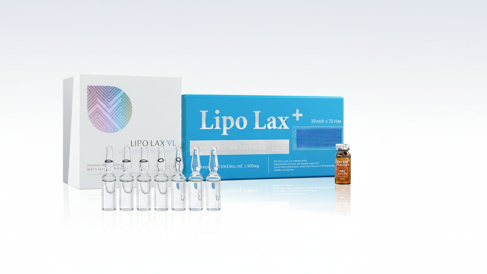 Lipolax injectable lipolytic — ampoules and box, Paramed Baku